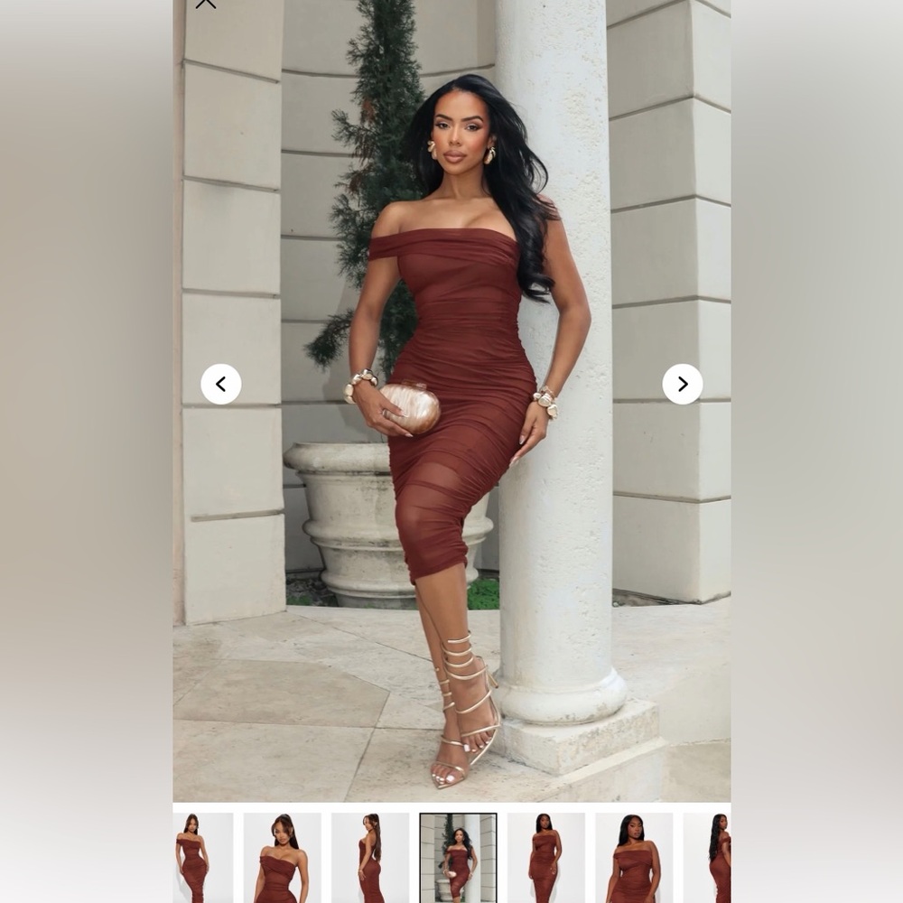 Fashion Nova Chocolate Strapless Dress - Picture 5 of 5